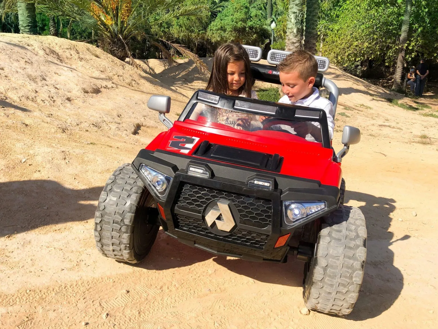 2 Seater Red 2025 Hummer Style 24V Monster Truck Lifted for Kids | 2 Seater | Rubber Wheels