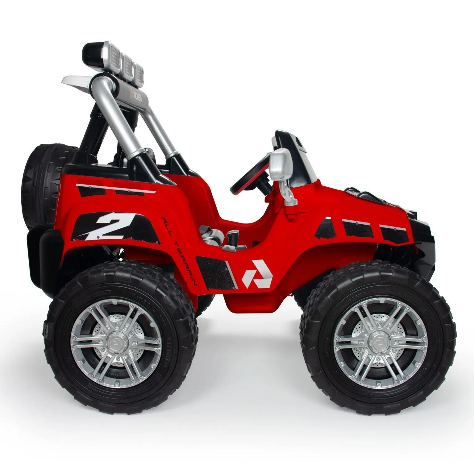 2 Seater Red 2025 Hummer Style 24V Monster Truck Lifted for Kids | 2 Seater | Rubber Wheels