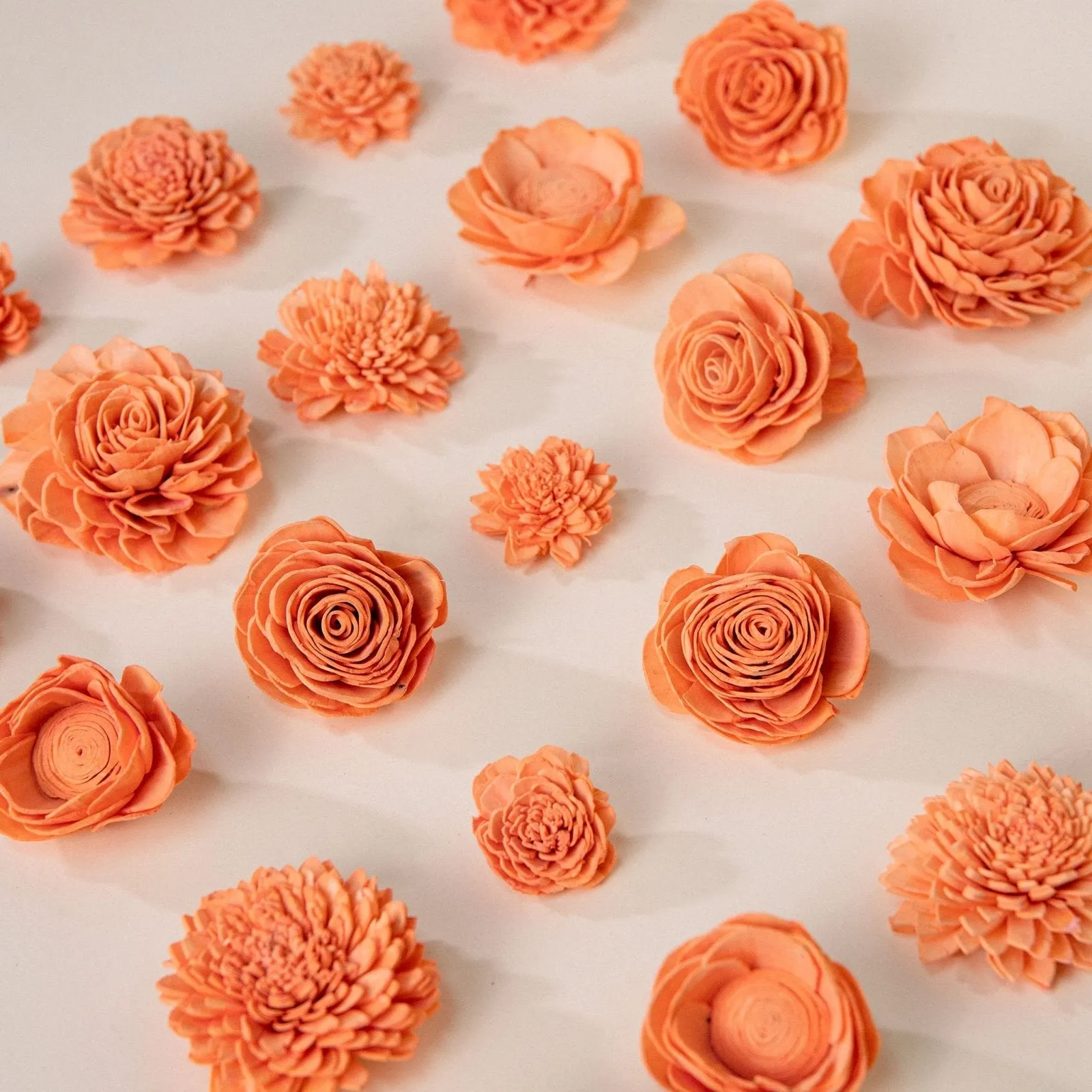 25-Pack of Coral-Colored Mixed Flowers