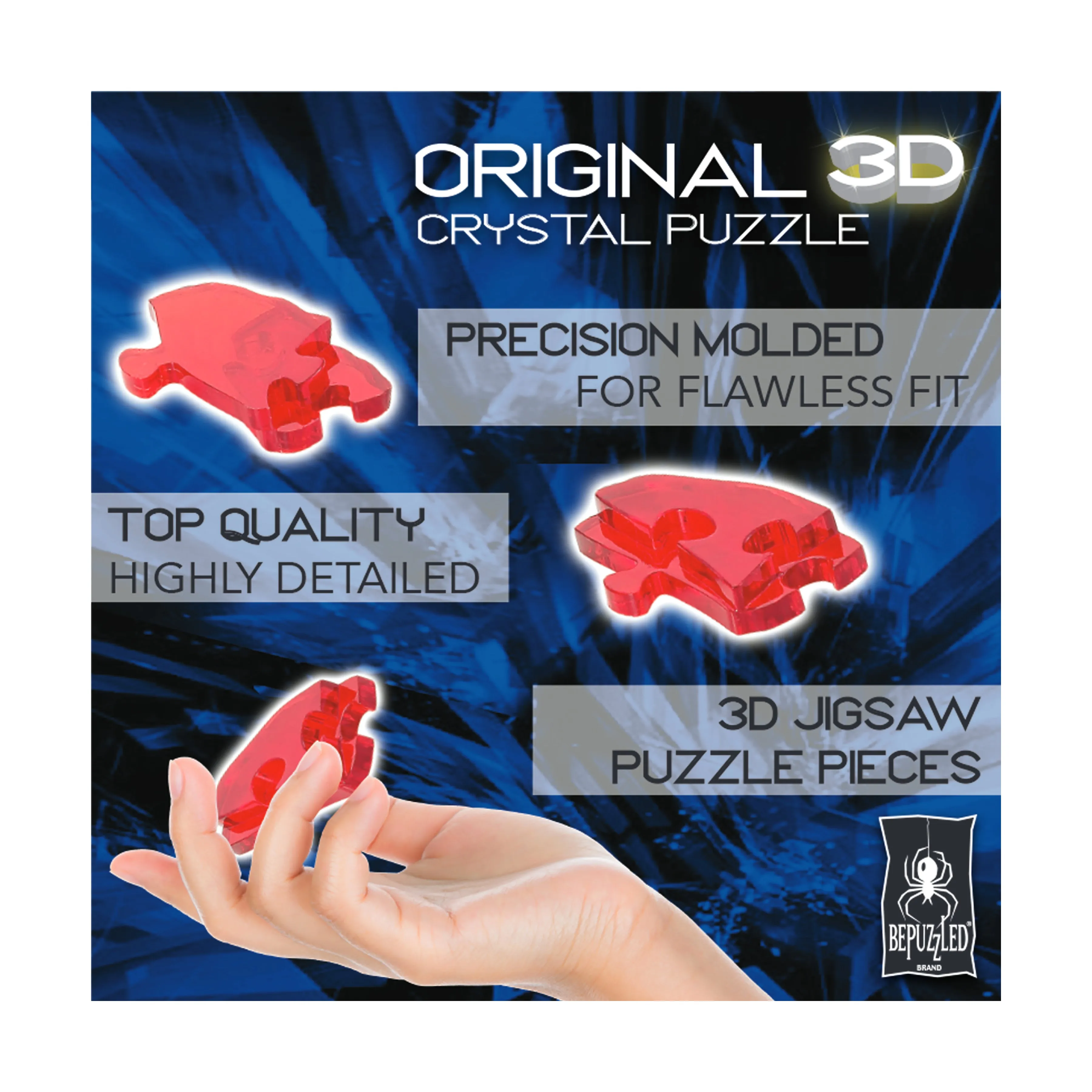 3D Crystal Puzzle - Carousel (Blue/Clear): 83 Pcs