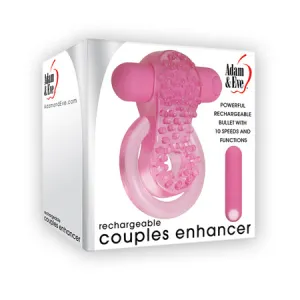 Adam & Eve Couples Enhancer Rechargeable Cock Ring - Pink