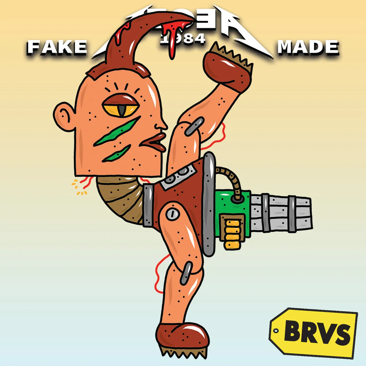 BRVS x AEQEA Man Machine Xodiac Kaiju Cyberpunk sticker vinyl art pack 3x3" Limited Edition of 50