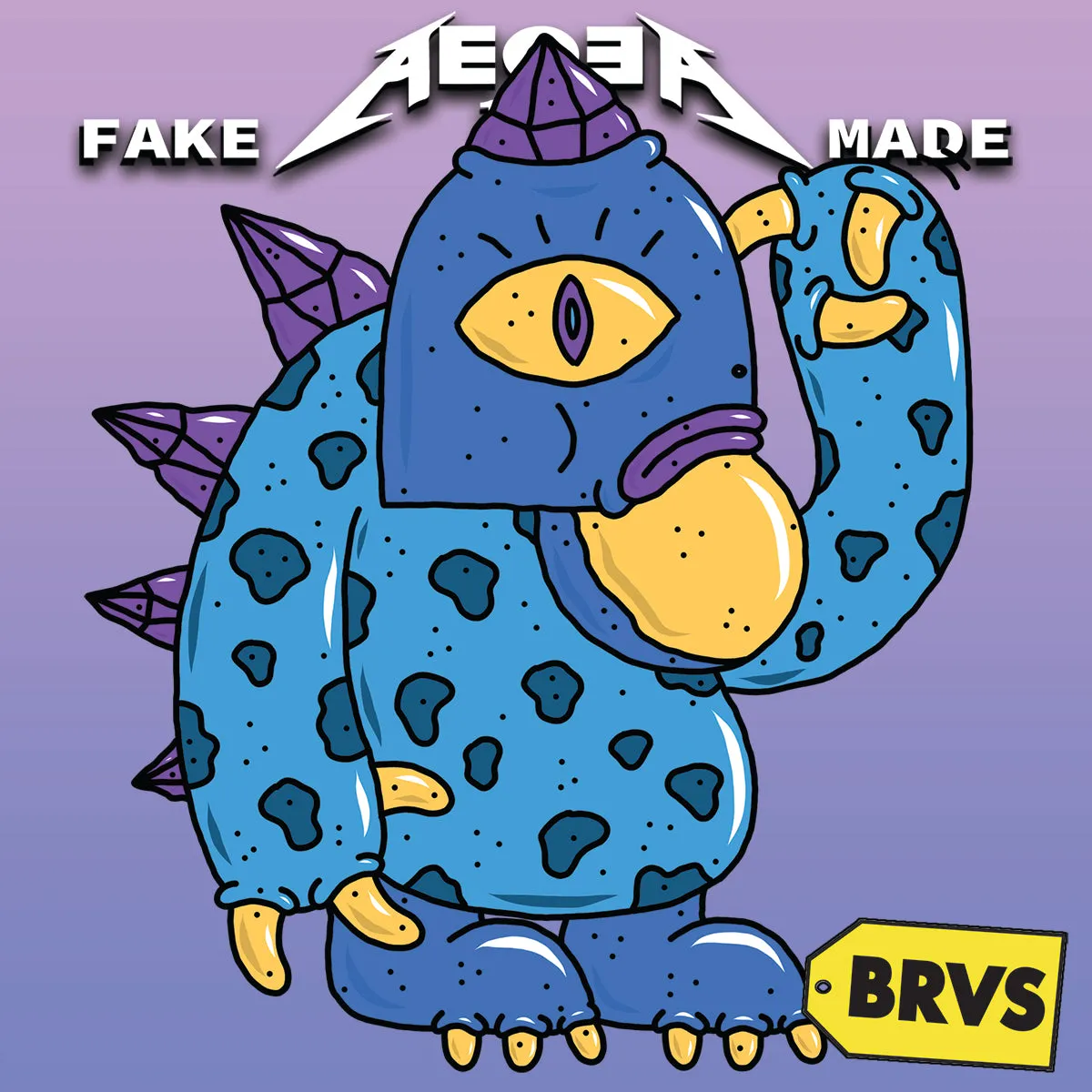 BRVS x AEQEA Man Machine Xodiac Kaiju Cyberpunk sticker vinyl art pack 3x3" Limited Edition of 50