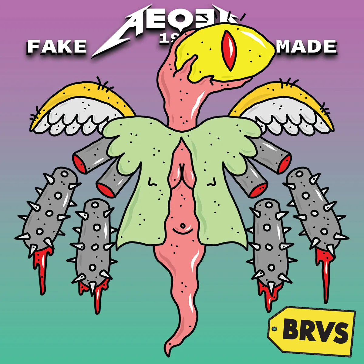 BRVS x AEQEA Man Machine Xodiac Kaiju Cyberpunk sticker vinyl art pack 3x3" Limited Edition of 50