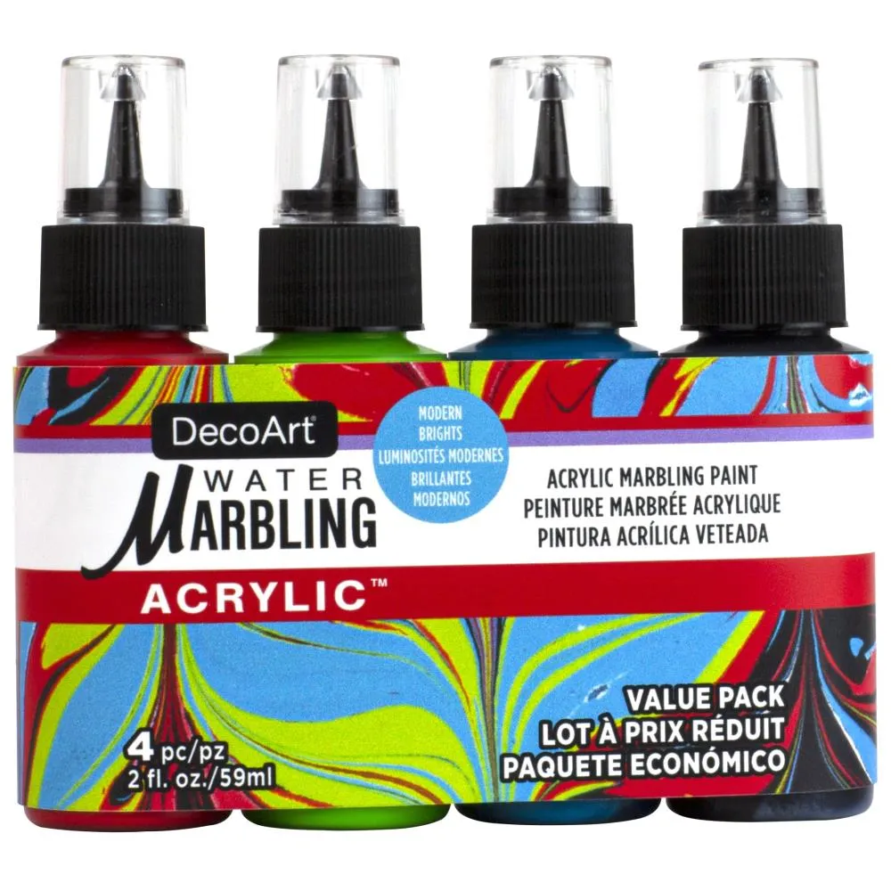 DecoArt Water Marbling Value Pack 2oz 4 pack - Modern Brights