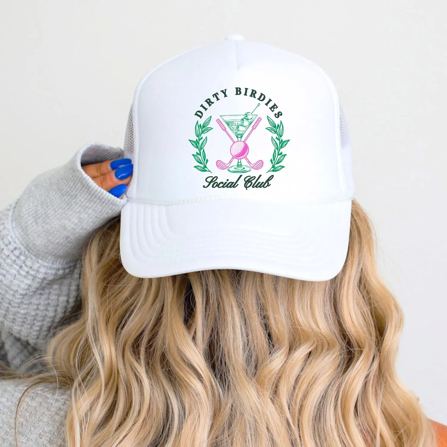 Dirty Birdies Social Club Funny Golf Women's Classic 5 Panel Mesh Snap Back Trucker Hat