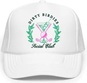 Dirty Birdies Social Club Funny Golf Women's Classic 5 Panel Mesh Snap Back Trucker Hat