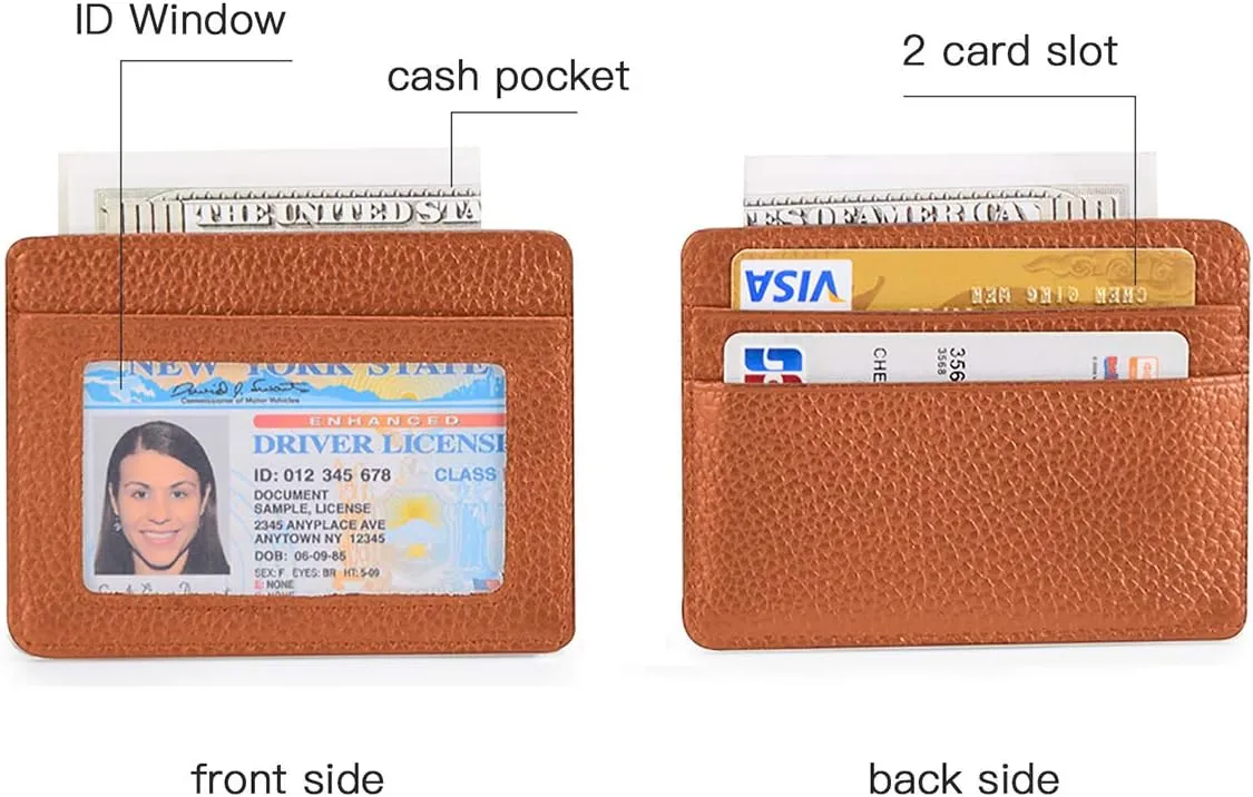 EASTNIGHTS Credit Card Holder Slim Wallet Leather Minimalist Wallet with ID Window