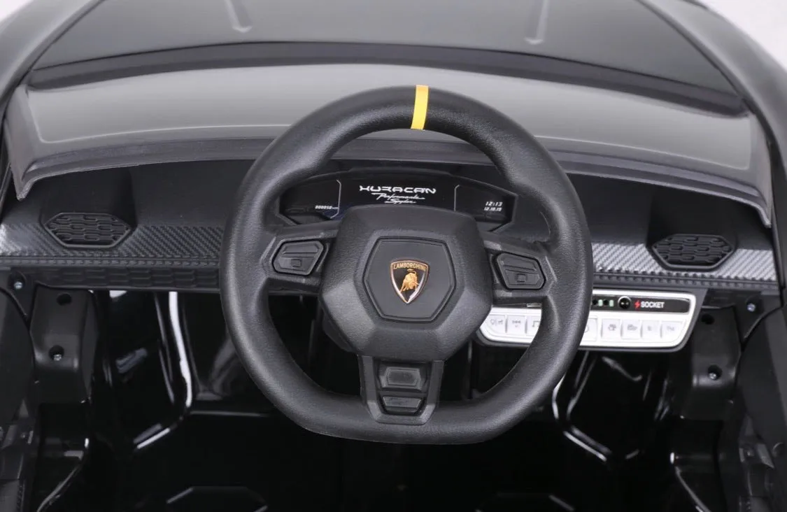 Licensed 2025 Upgraded Lamborghini Huracan 12V Ride-On | Leather Seat | Rubber Tires | 1 Seater | Remote