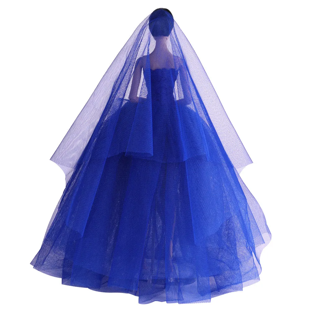 QUEBAN Bride Doll Wedding Dress with Veil Handmade Evening Party Fashion Clothes Wears Gown Exclusive Dress Outfit for 11.5 Inch Girl Dolls,Gift for Kids 3 to 8 Years Old - Navy Blue