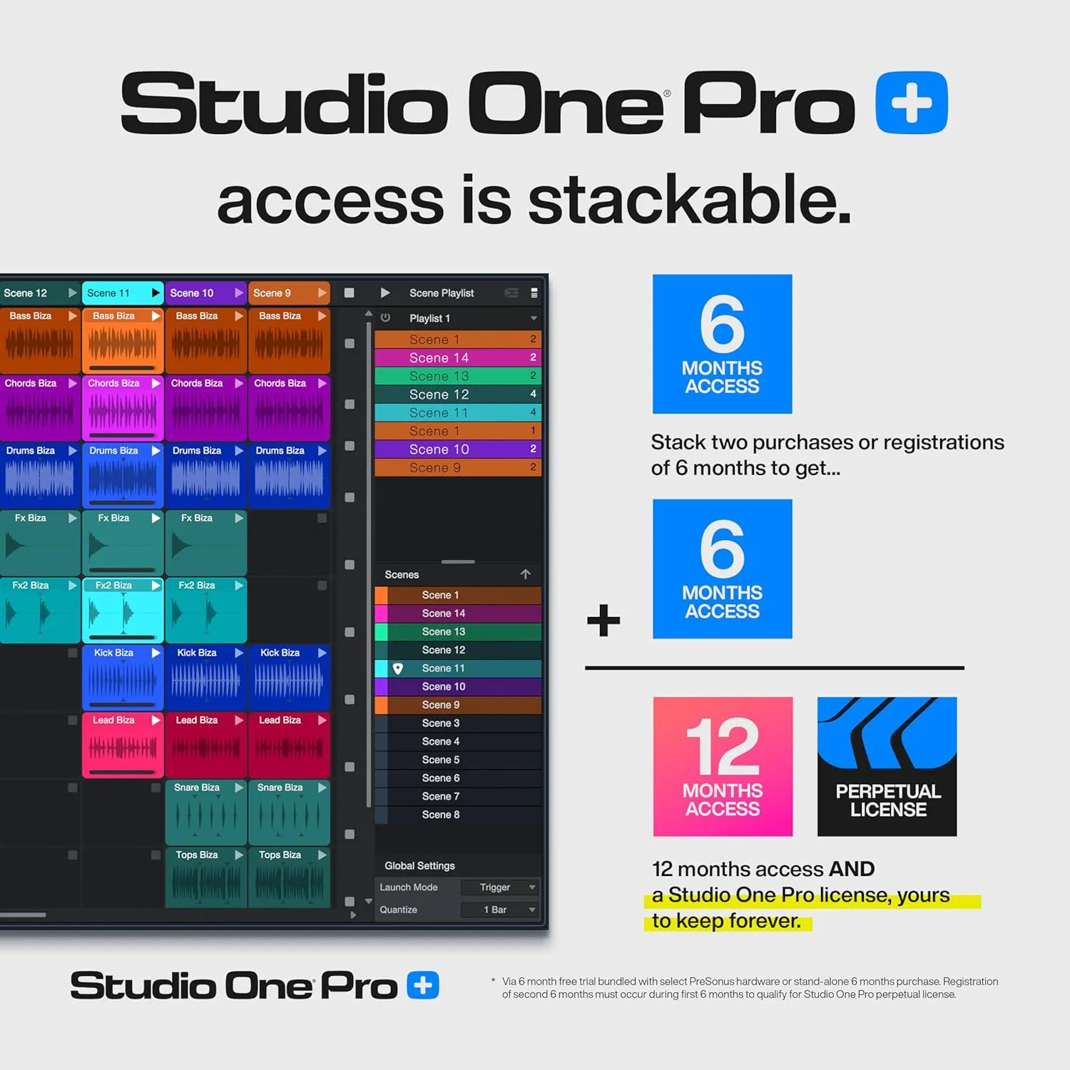 Studio One Pro  6 Months Access Key  Music Production Recording Software, Studio One Pro 7 DAW Access plus Extra Access to 100GB Cloud Storage, Plug-Ins, Mix Effects, Loops & Samples
