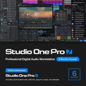 Studio One Pro  6 Months Access Key  Music Production Recording Software, Studio One Pro 7 DAW Access plus Extra Access to 100GB Cloud Storage, Plug-Ins, Mix Effects, Loops & Samples
