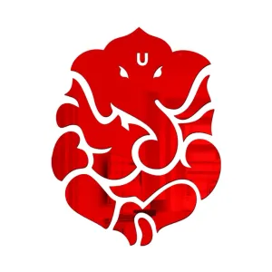 Wall1ders Lord Ganpati Red (Size 27 x 21 cm) Mirror Stickers for Wall, Acrylic Mirror Wall Decor Sticker, Wall Mirror Stickers, Acrylic Stickers, Wall Stickers for Hall Room, Bed Room, Kitchen.