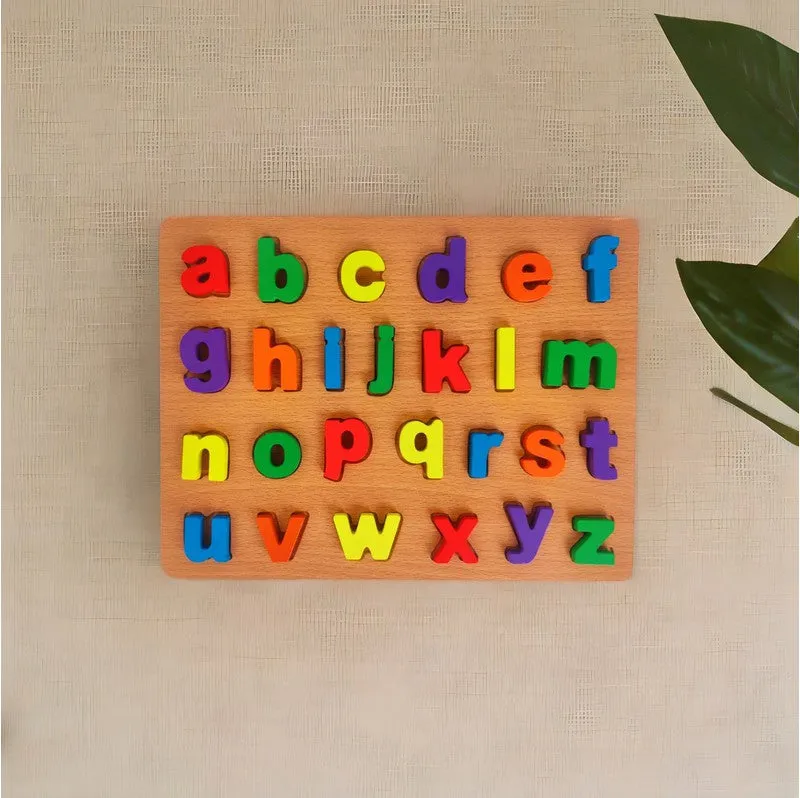 Wooden Montessori Alphabet Board Small Letters Learning Blocks